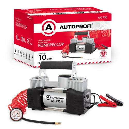 Компрессор поршневой 12В, 75л/мин. до 10 Атм 300Вт (AUTOPROFI)