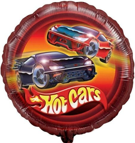 Шар Круг "Горячие машинки Красный" 45 см