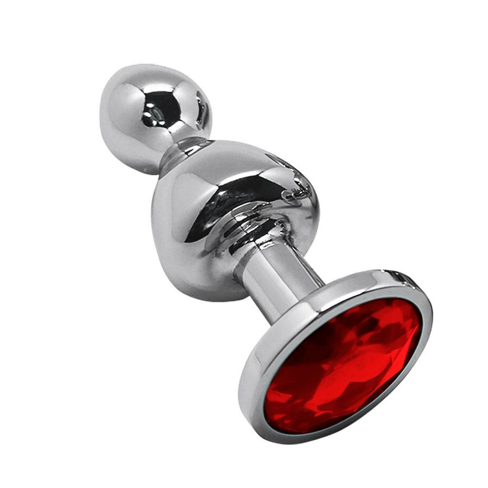 Анальная втулка Adrien Lastic Lollypop S, 8,5 см, с красным кристаллом