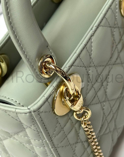 Женская сумка Lady Dior My ABC квадратная светло-серого цвета