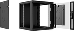 Шкаф настенный 19", 15U Cabeus SH-05F-15U60/35-R-BK
