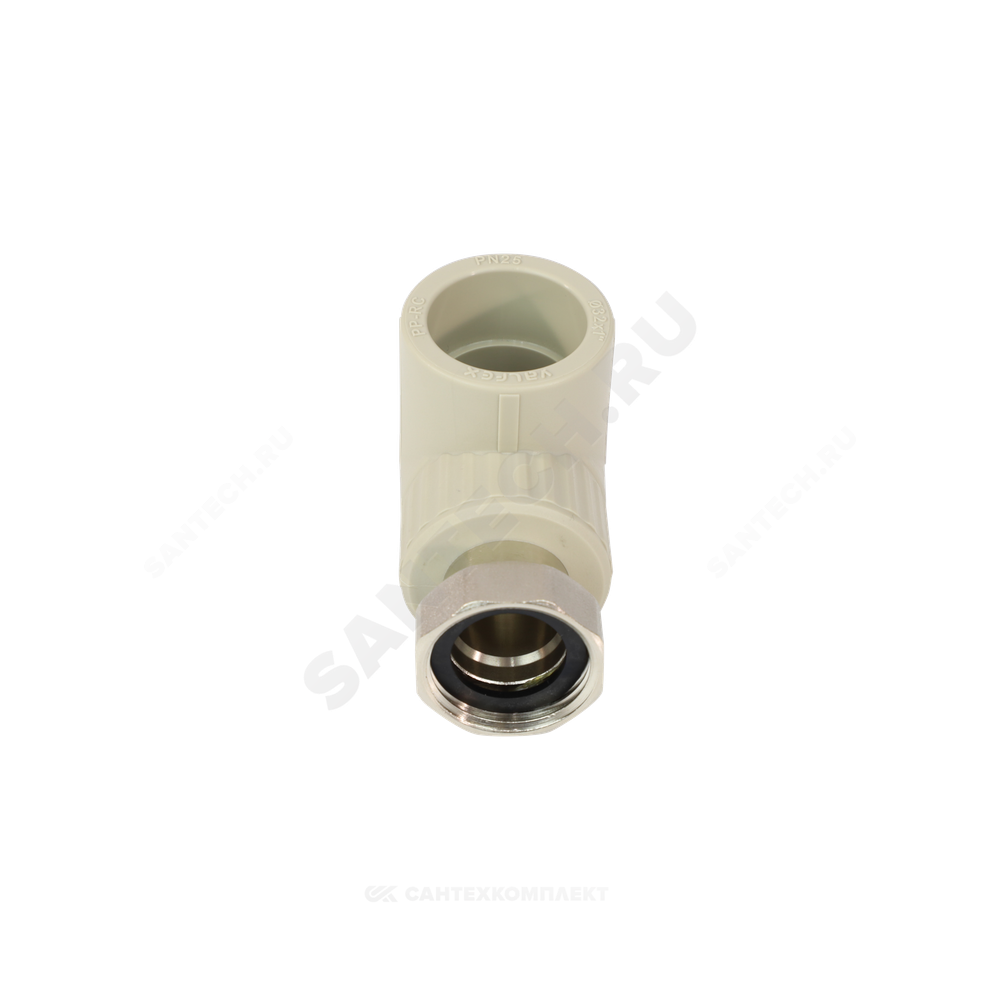 Угольник PP-R комбинированный серый Дн 32х1 1/4" с накидной гайкой VALFEX 10138132Г