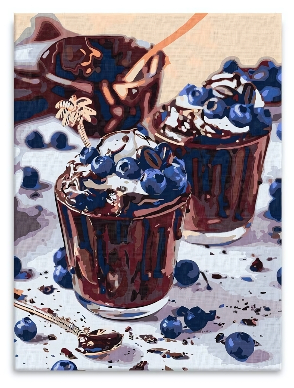 Раскраска на холсте "Черника и шоколад" 40х30 (Развивашки)