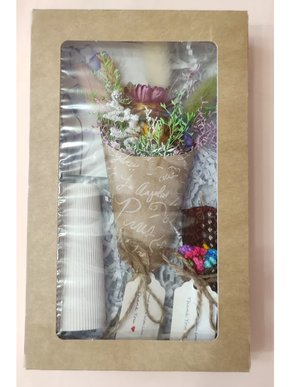 Подарочный набор ваза сухоцвет букет на 8 марта