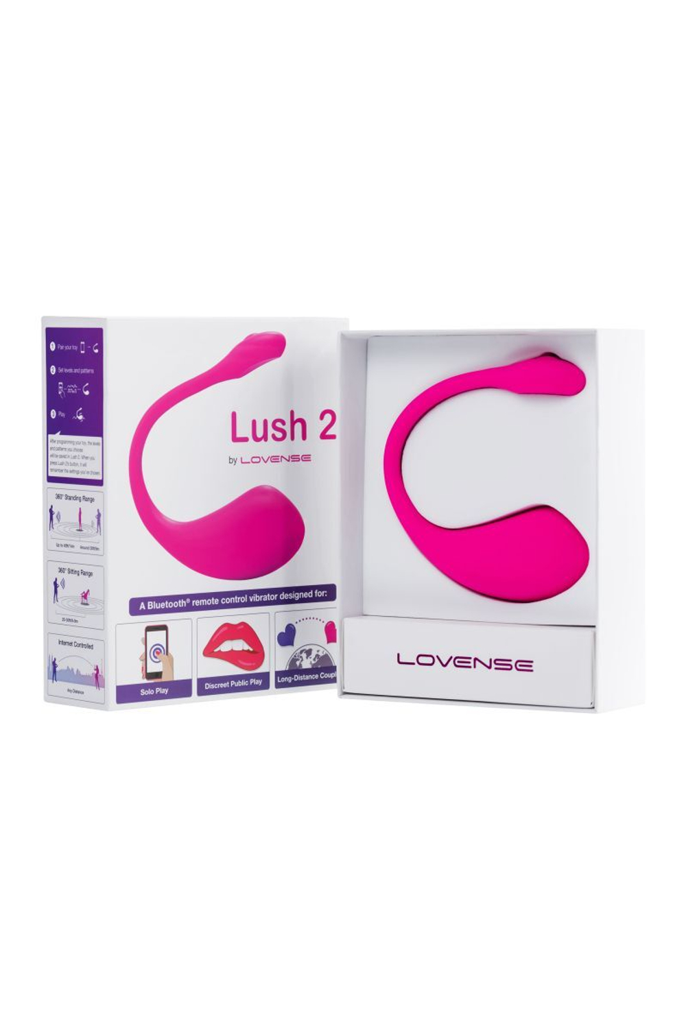Ярко-розовое виброяйцо Lovense Lush 2 (Цвет: ярко-розовый)