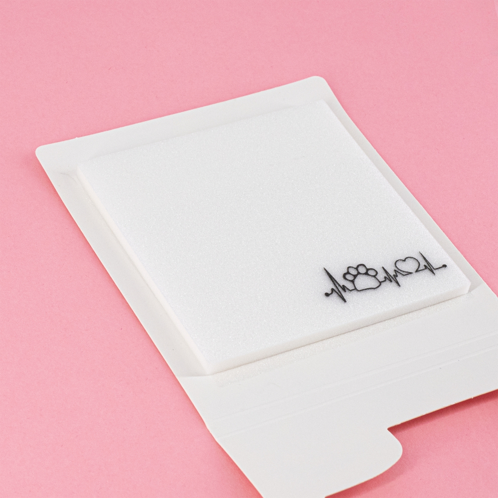 Прозрачные стикеры для заметок с клеевым краем, Alingar, 75 х 75 мм, 50 л., покрытие starlight touch, "Cat's PULSE", персик, водонепрониц., европодвес