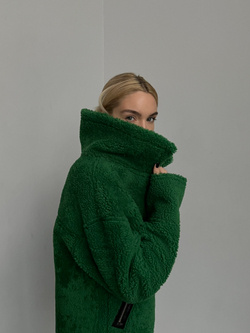 Дубленка двусторонняя зеленая