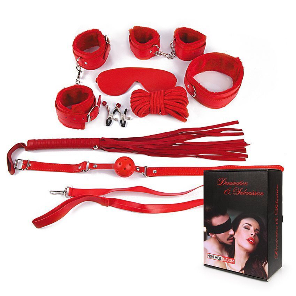 Пикантный красный набор БДСМ (Цвет: красный)