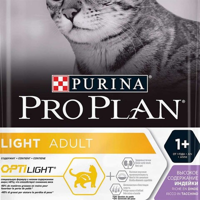 Pro Plan корм для кошек с лишним весом с индейкой (Light)