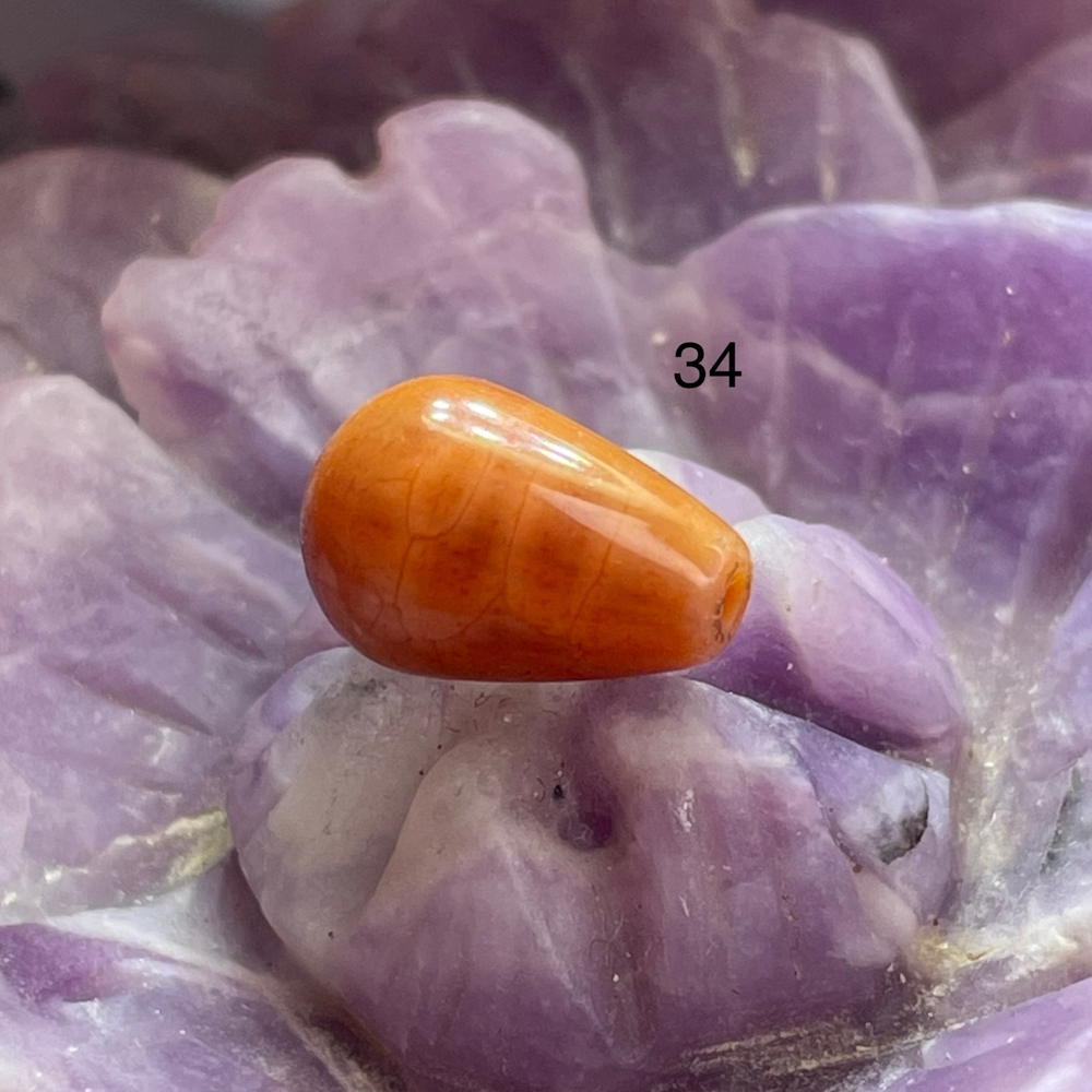 54625  Агат огненный Бусина капля 8*12мм