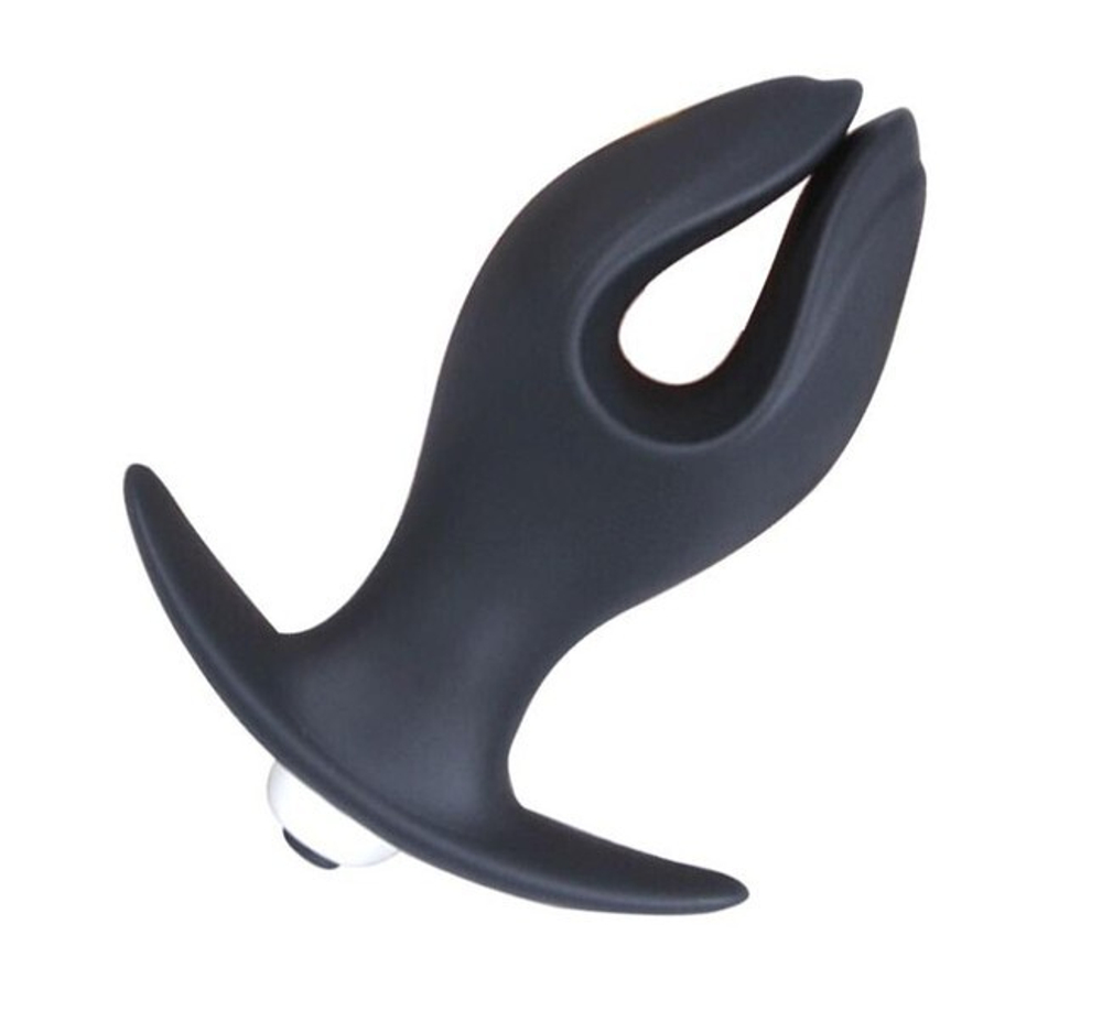 Анальный расширитель силиконовый с вибрацией Onjoy Silicone Collection (Цвет: черный)