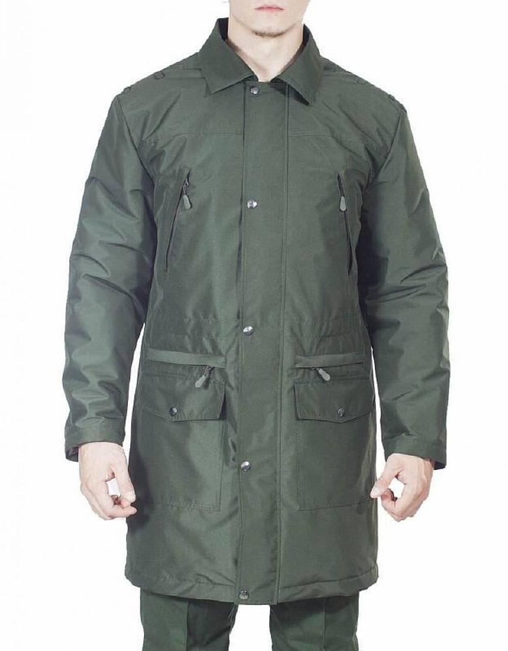 Плащ оливковый демисезонный для военнослужащих