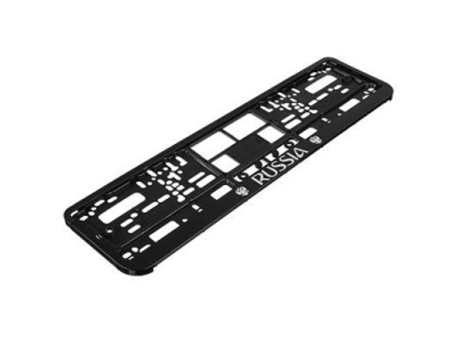 Рамка автомобильного номера пластик, шелкография RUSSIA черный NEW GALAXY