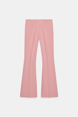 ZARA БРЮКИ FLARE С БОКОВЫМИ ШВАМИ, РОЗОВЫЙ