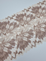 Кружево эластичное бежевый/кофейная роза К720