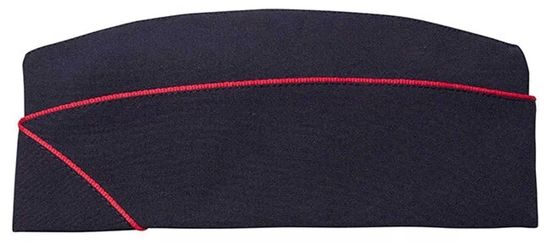 [М] Пилотка женская форменная "Полиция МВД" п\ш иссиня-черная с красным кантом