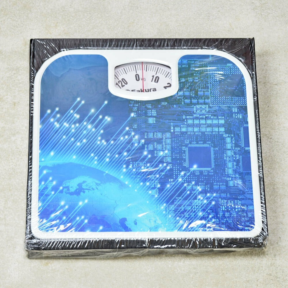 Весы напольные механические до 130кг "Синяя абстркция"