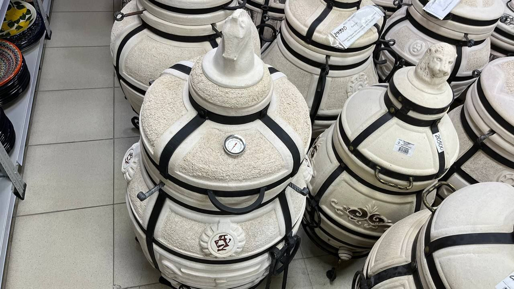 Тандыр Поручик Амфора 6,5 см стенка + подставка + 10 шампуров (Казань)