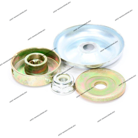 Комплект гаек и шайб редуктора бензокосы: в комплекте - M10x1,25 левая самоконтрящаяся, шайба редукт