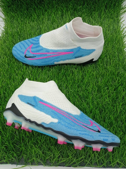 Бутсы Nike Phantom GX FG (Белый+голубой)