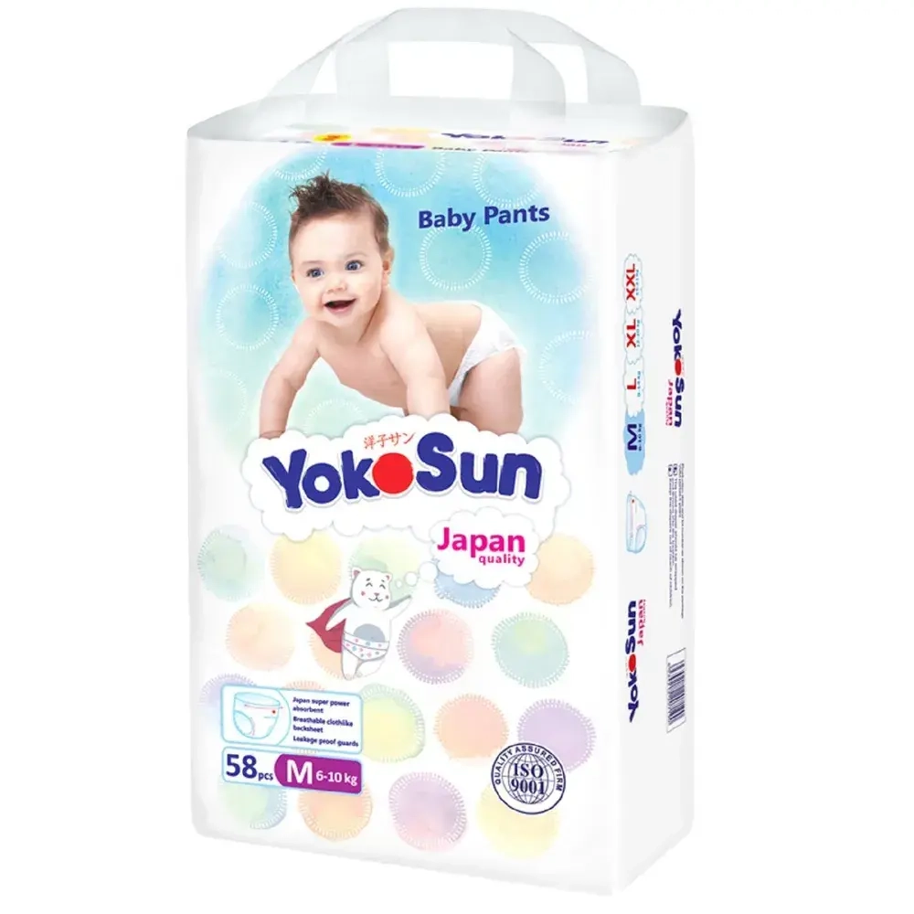 Подгузники-трусики YokoSun M (6-10 кг), 58 шт