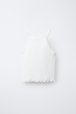 ZARA ФУТБОЛКА В РУБЧИК С БАБОЧКАМИ И ЦВЕТАМИ, БЕЛЫЙ