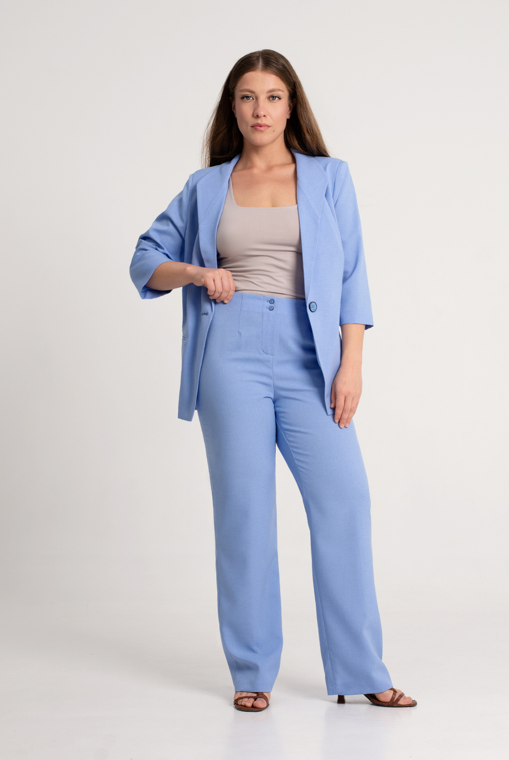 Брюки женские 04Л, сизый #38Сиз0204Л