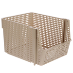 Корзинка для хранения Лофт10л штабелируемая серый, латте