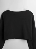 Лонгслив для девочки укороченный, черный