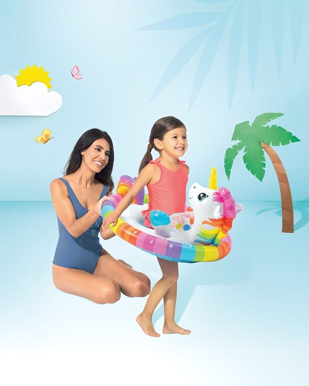 Круг для плавания с трусами Зверюшки 74*58см. от 3-4 лет 59570/589379 (Intex)