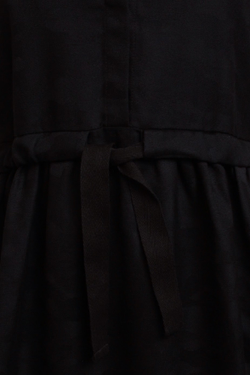 Платье на пуговицах с кулиской из черной шерсти "камуфляж"