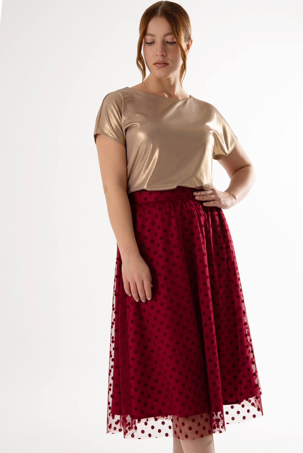 Юбка женская 4737з, бор.горох #60БГ014737з