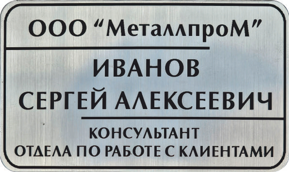 Бейдж большой 90х50 мм