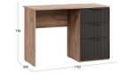 Стол письменный с ящиками Дуб Крафт Табачный/Холст Белый 110,2х50х75 см