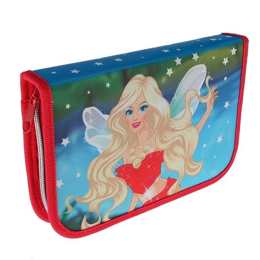 Пенал 1 отделение 2 откидная планка ПЧЕЛКА, лам. картон, молния, 130 х 200 мм, "Принцесса Фея"