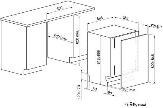 Встраиваемая посудомоечная машина Smeg STLA825A-1