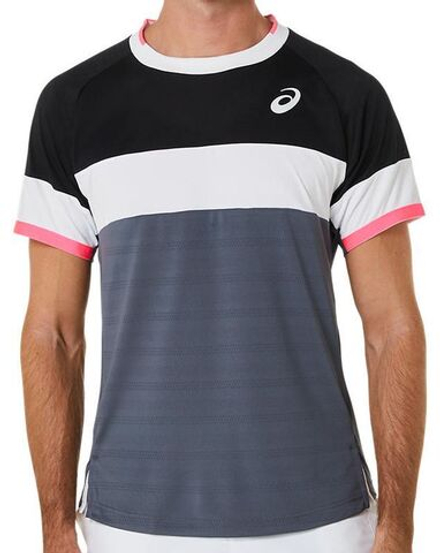 Мужская теннисная футболка Asics Match SS Top - performance black/carrier grey
