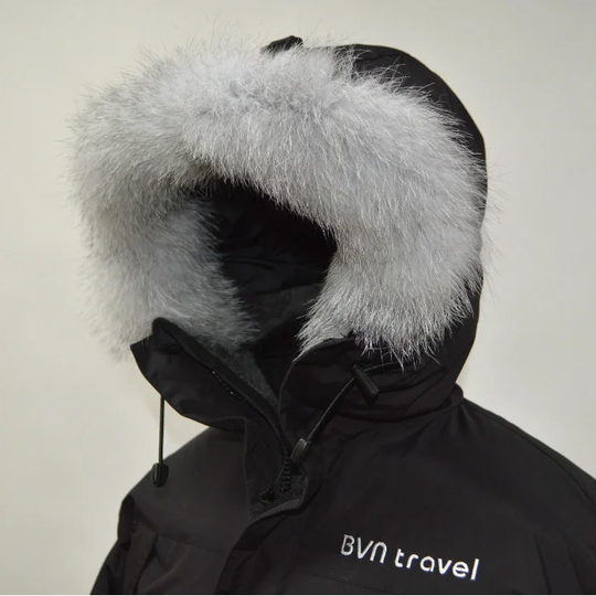 Опушка капюшона куртки Аляска из натурального меха блюфроста