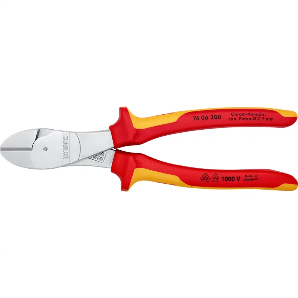 Кусачки боковые особой мощности хромированные 200 мм Knipex 74 06 200 SB