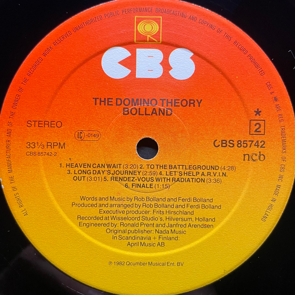 Bolland - The Domino Theory (Голландия 1982г.)