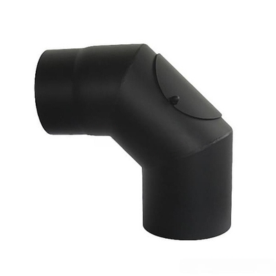 Отвод КПД чёрный 90° с ревизией D180 мм (сталь 2 мм)