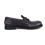 MIU MIU Leather Loafers Women"s Vintage Blue