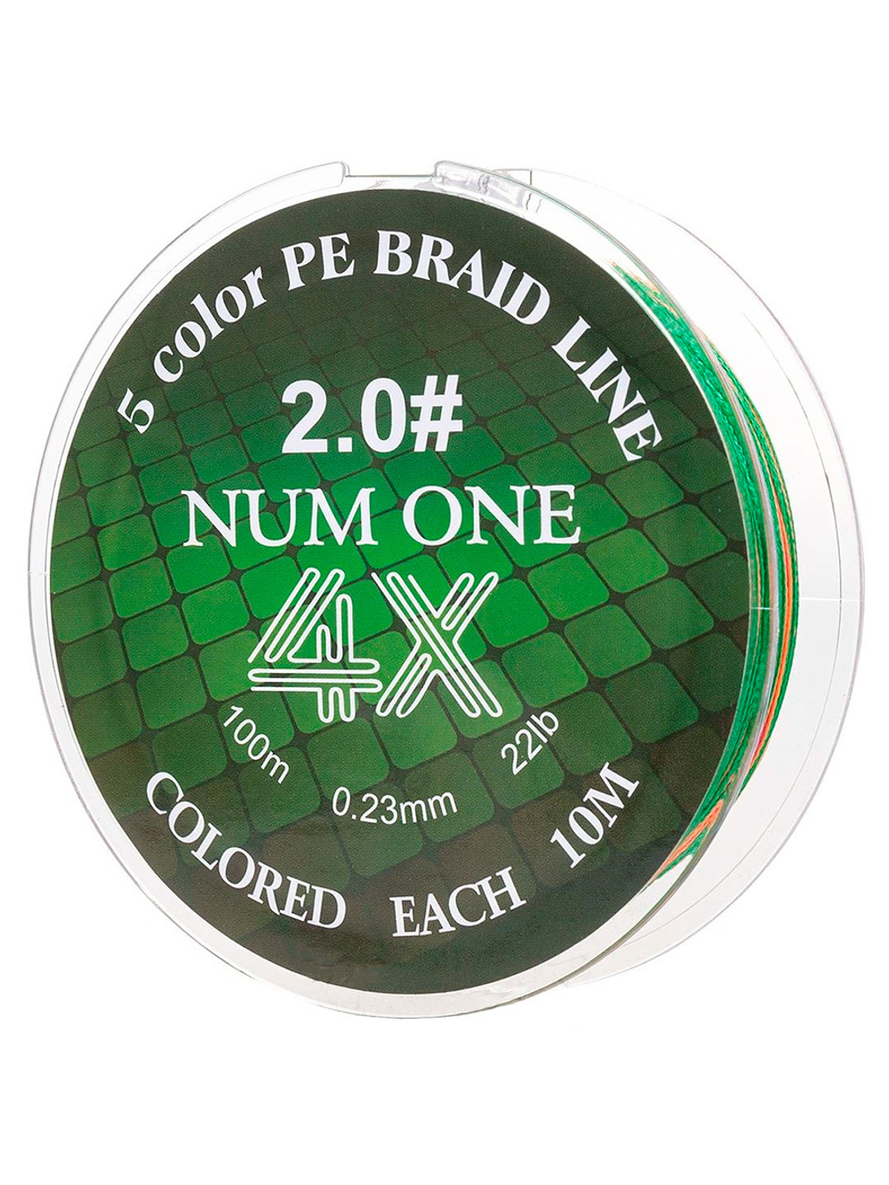 Шнур плетеный для рыбалки Ryobi NUM ONE PE4X-100M Multi Colour 3.5#/0,310 mm