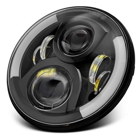 Светодиодные фары ближнего/дальнего света 7″, с режимом ЯРКОГО габаритного света по бокам CAMARO STYLE.