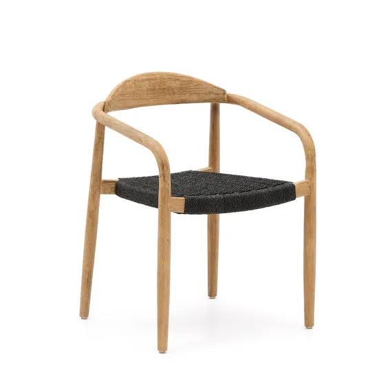 Стул Glynis массив эвкалипта с черным сиденьем