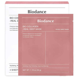 Biodance Глубокоувлажняющая гидрогелевая маска для лица с коллагеном -Bio Collagen-Real Deep Mask, 34г*4