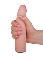 Пояс-трусики с насадкой Glamour Silver - 15,5 см. (Цвет: телесный с черным)