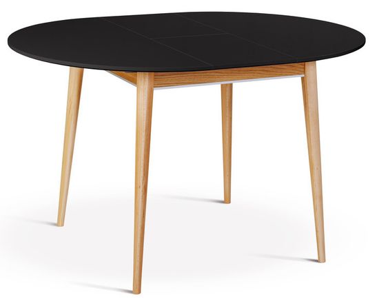 Стол Арека К1100 (бук/тон чёрный/тон подстолья 2/ножка 8) 110х110(140)