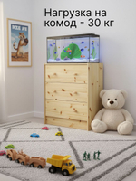 Комод, 68х30х62, Раст, с ящиками, для одежды и игрушек, в прихожую и спальню, из массива сосны, IKEA