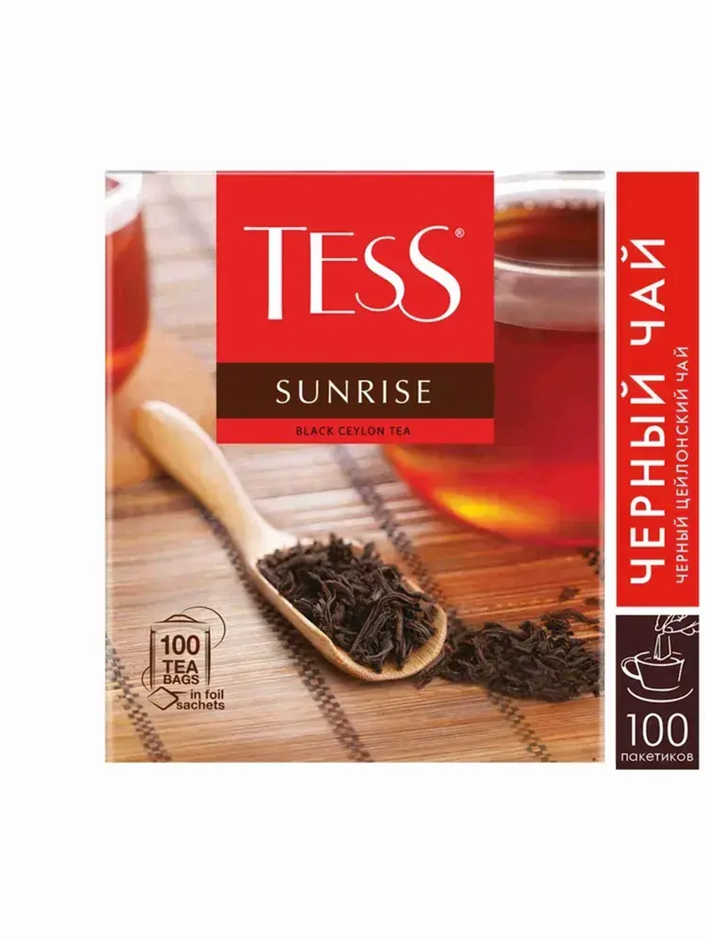 Черный цейлонский чай Tess Sunrise в пакетиках,100 шт